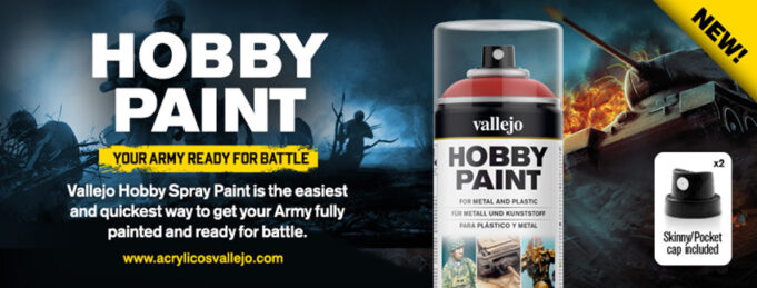 Vallejo HOBBY SPRAY PAINT FOR METAL, PLASTIC AND RESIN MINIATURES.
